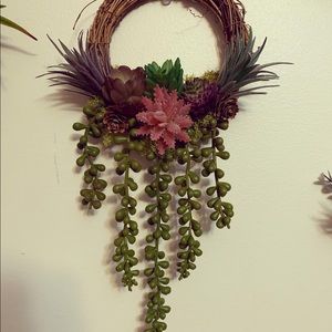 Handmade Mini Faux Succulent Wreath